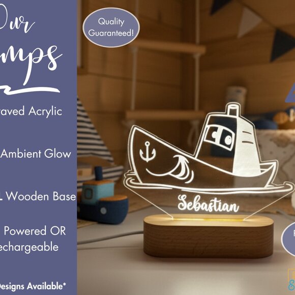 Ship Custom Name Light • Personalized LED Cloud Decor • Baby Gift - Picture 3 of 8